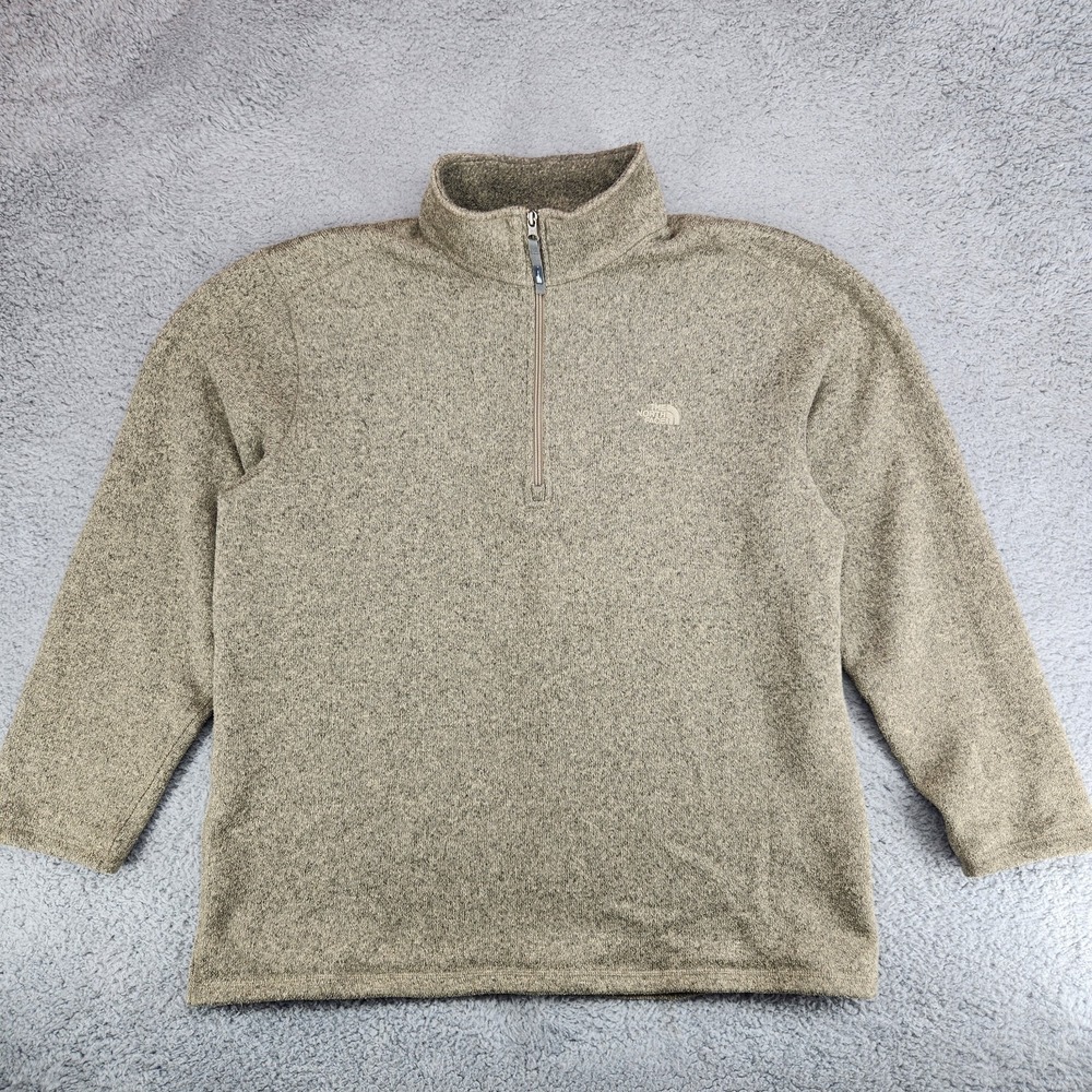 The North Face 1/4 Zip Pullover Sweatshirt Mens Size XL Beige